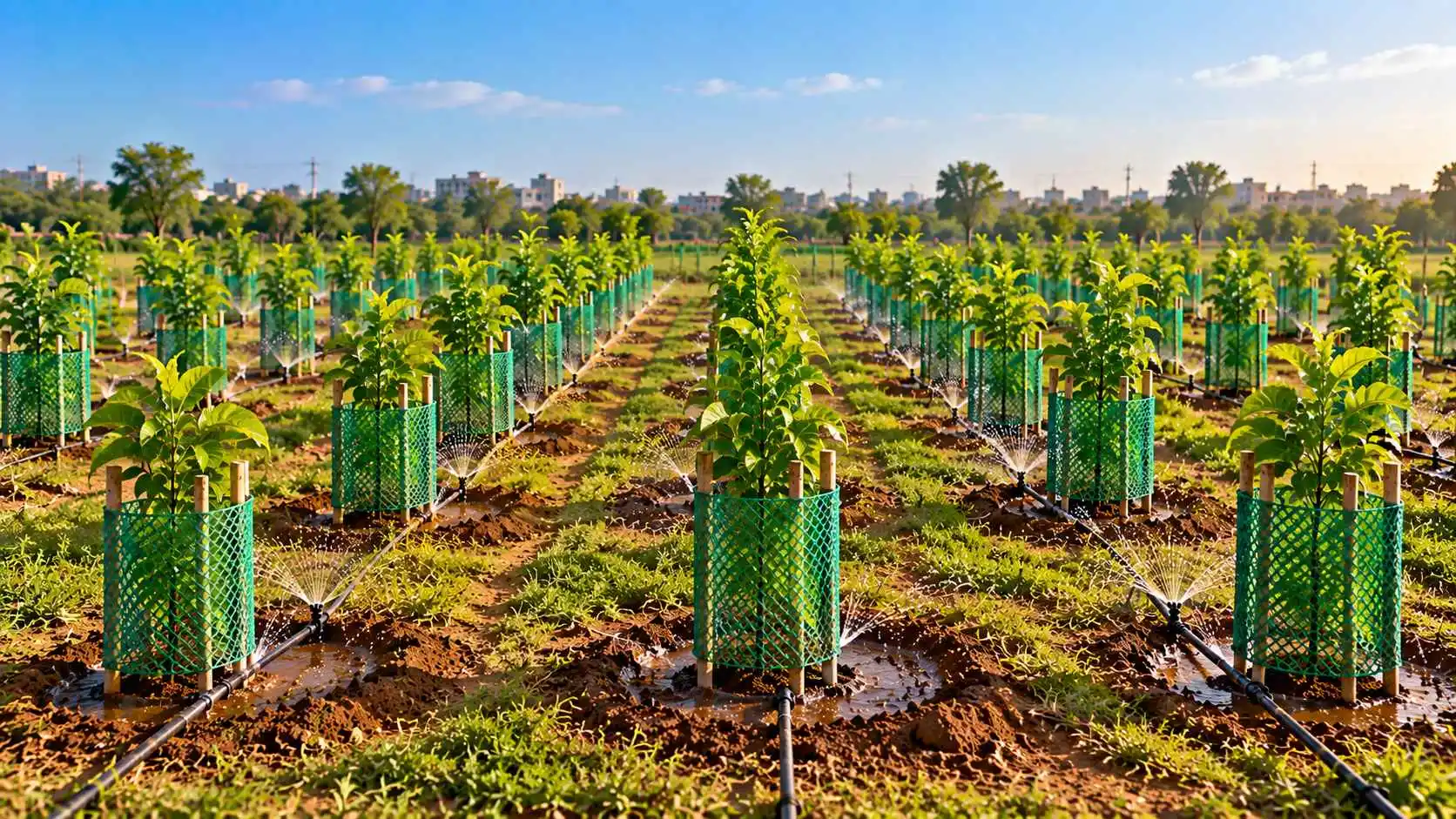 Native tree plantation and care field